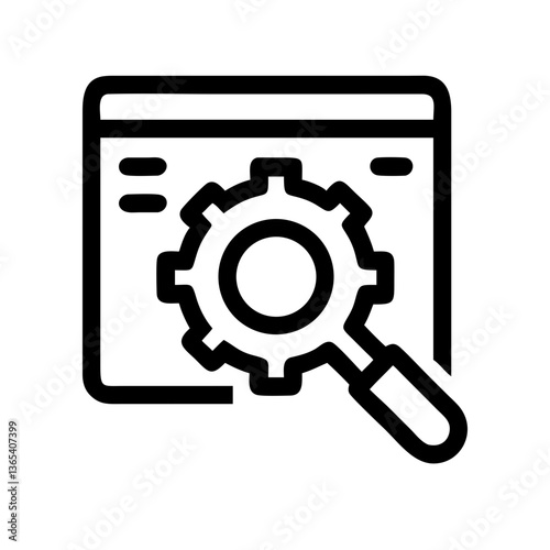 SEO optimization icon representing search and settings on screen Free Download SEO optimization icon representing search and settings on screen - GFXLoad