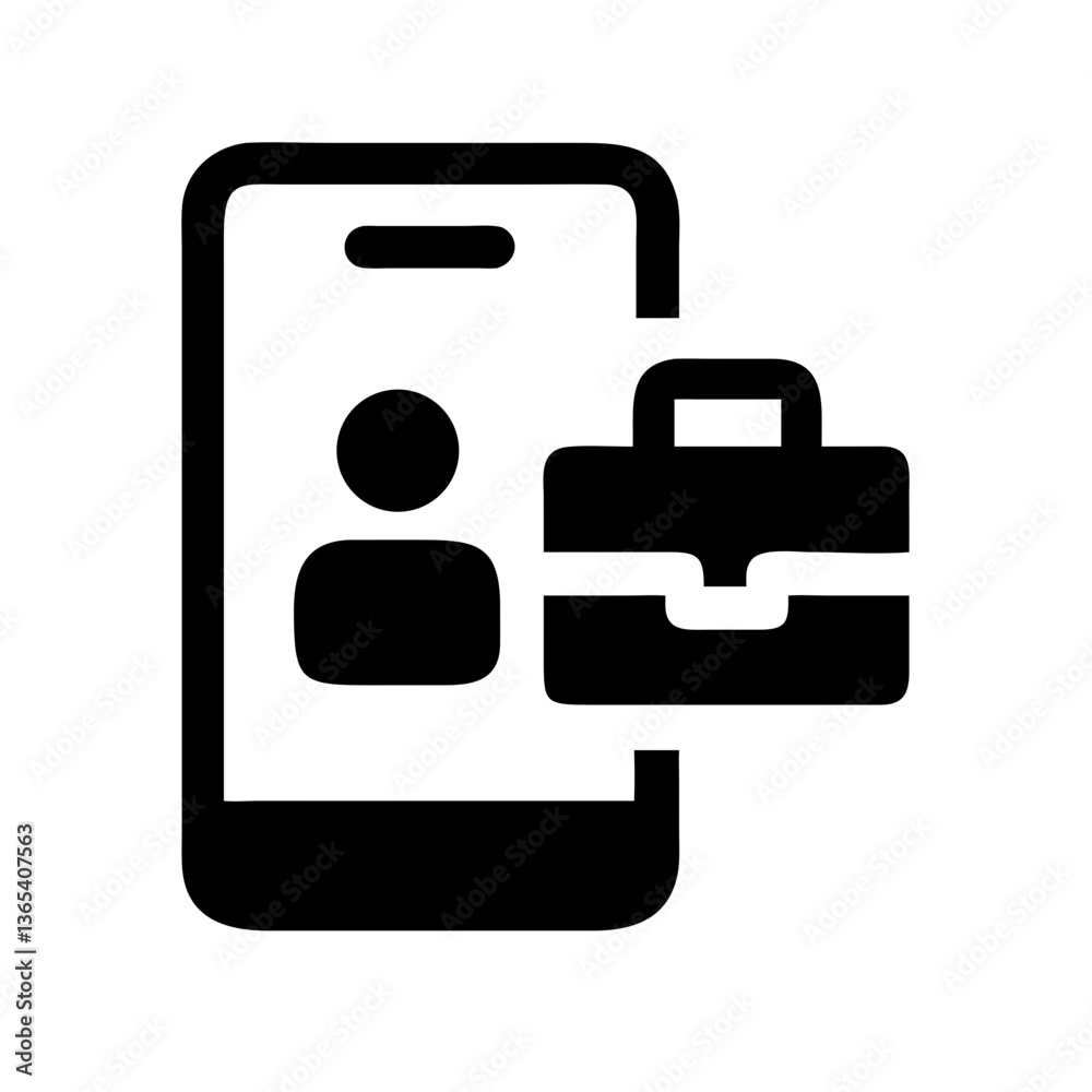 Mobile workforce icon on smartphone background Mobile workforce icon on smartphone background
