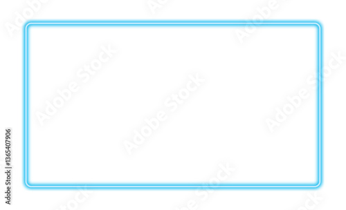 Glowing neon rectangular frame in blue color