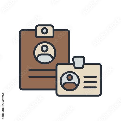 account icons isolated on White Background. Flat style design