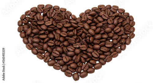 Isolated Coffee Beans in Heart Shape