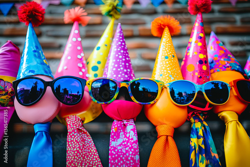 Colorful Party Balloons with Sunglasses
