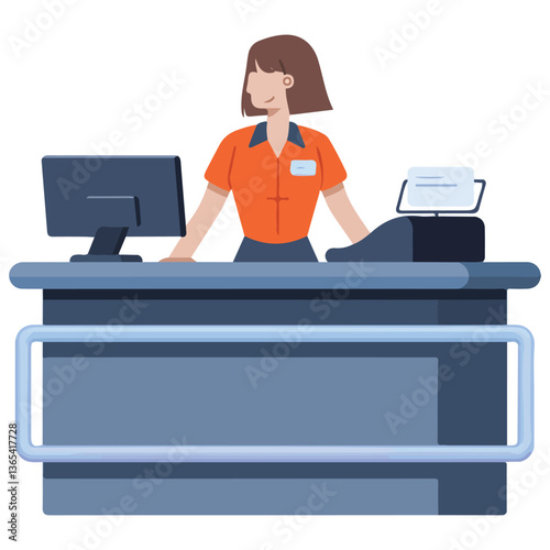 Cashier at store counter