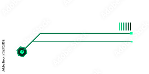 PNG microchip with geometric green symmetric design for technology projects featuring pattern and line elements, electronic black icon symbol illustration sign set for business button web icon label 