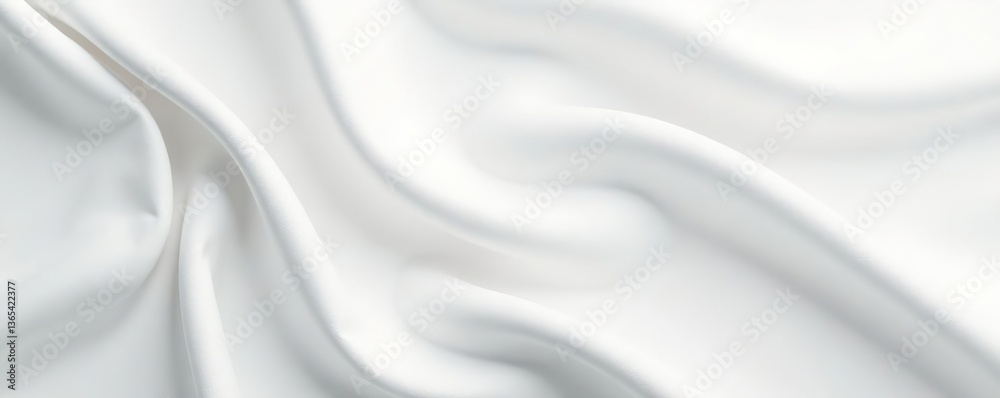 Fototapeta premium Smooth elegant white silk satin luxury cloth texture wedding background design, luxurious, classy