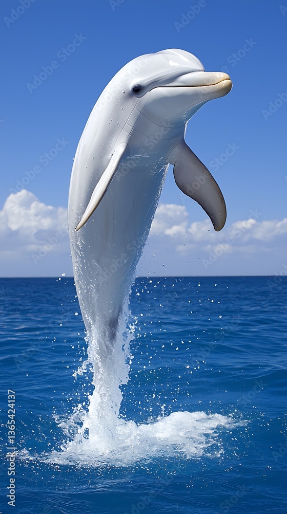 Fototapeta premium Dolphin leaping ocean jump.