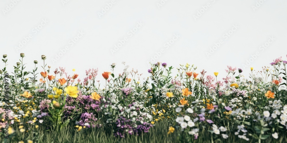 Fototapeta premium Foreground flower gardens and meadows flowers outdoors blossoms.