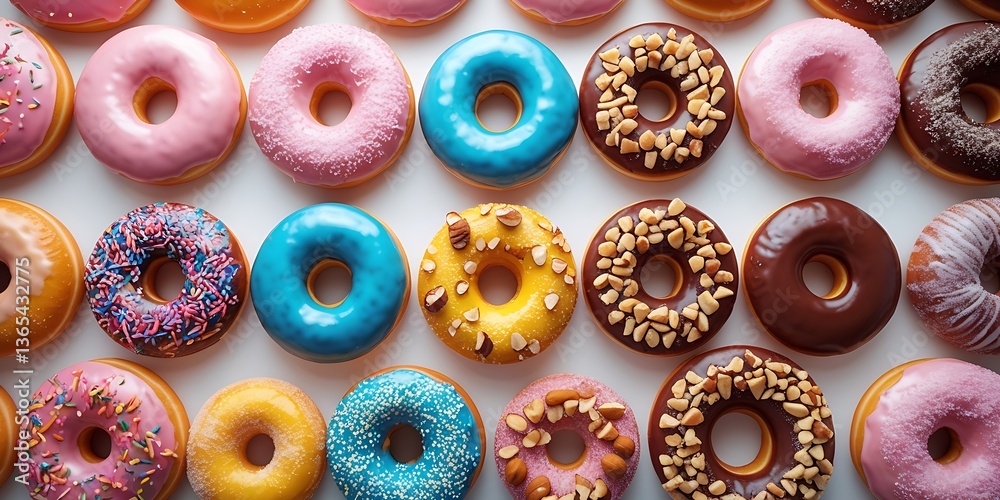 Assorted Donuts (Doughnuts) of Various Flavors