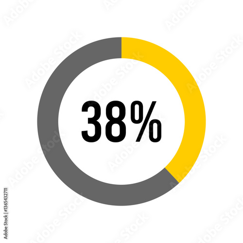 38% percent percentage diagram meter from ready-to-use for web design, user interface UI or infographic -	
