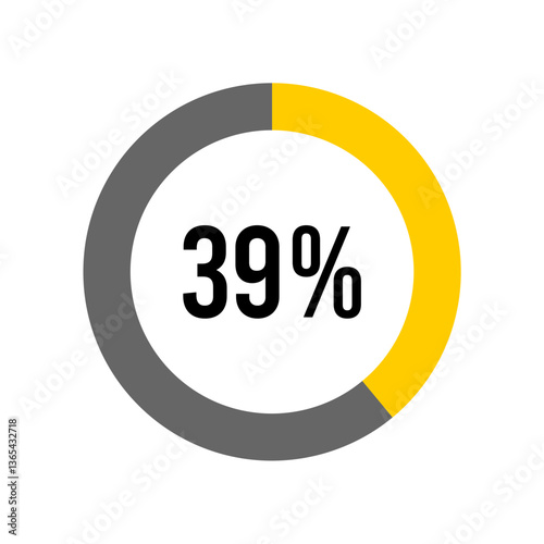 39% percent percentage diagram meter from ready-to-use for web design, user interface UI or infographic -	
