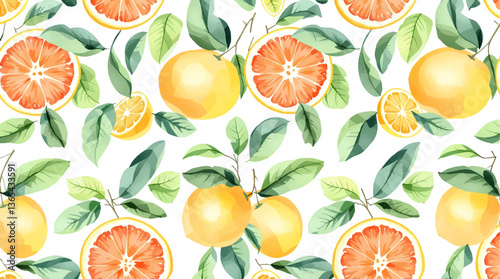 Watercolor pattern orange white background	