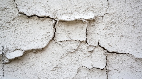Cracked Gray Wall Texture: Detail of Grain Crevices and Fractures 
