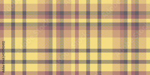 Warm, muted yellow and brown plaid pattern.  Perfect for autumnal designs, textile projects, or backgrounds. This seamless texture offers a cozy, rustic aesthetic, representing comfort and tradition.