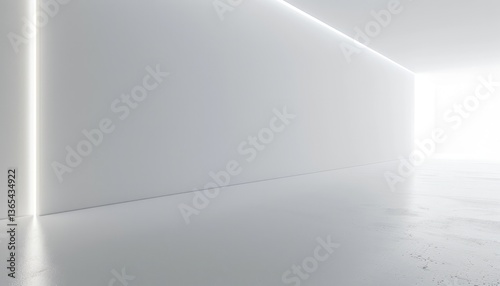 Wallpaper Mural White LED lighting corner neon striped line perspective room wall hallway corridor interior creativity metallic minimal modern simplicity futuristic glowing shine. Torontodigital.ca