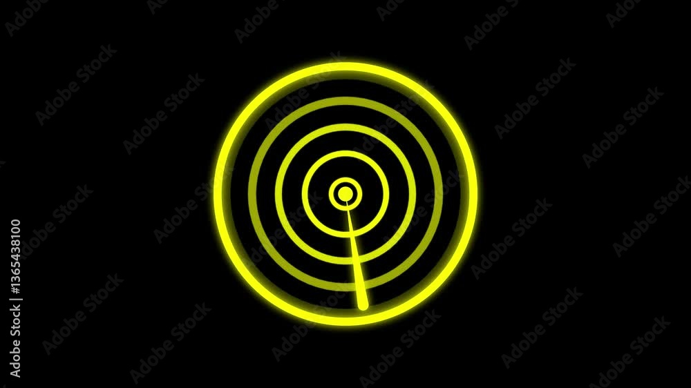 Signal transmitted Sonar radar. Glow green background with navigation radar. Animation on the moving navigation radar screen. Signal transmitted Sonar radar. Glow green background with navigation radar. Animation on the moving navigation radar screen.