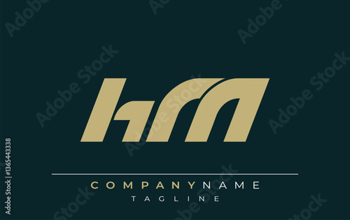 HM Sleek Geometric Logo Design. Neutral colors and minimalist style create a professional and contemporary impression, suitable for branding and corporate identity.