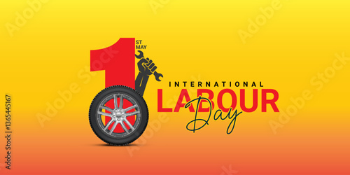 1st May International Workers Day Chefs Restaurant Food Housewife Mother Concept, Happy Labour Day Logo Banner Poster Flyer Social Media Post design concept idea editable vector illustration