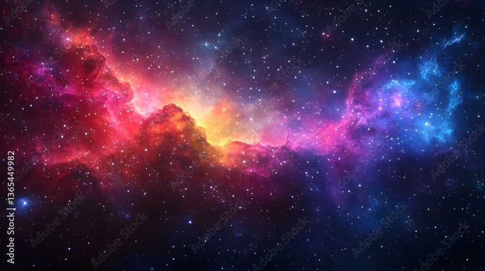 Obraz premium Enigmatic nebula in the sky surrounded by stars and cosmic dust creating a stunning celestial scene