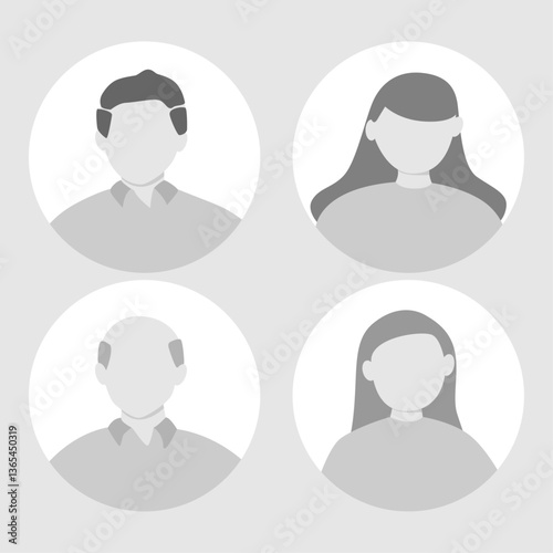 Vector flat illustration. Human icon. Avatar, user profile, human icon, profile picture. Suitable for social media profiles, icons, splash screens and as a template. Business concept.