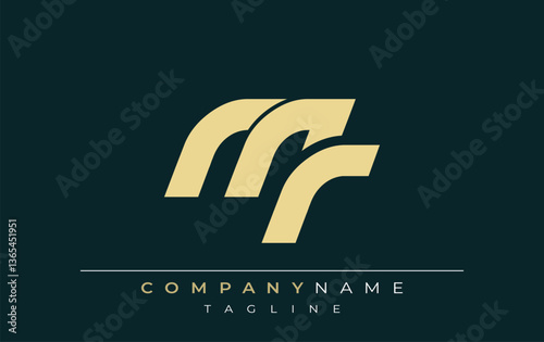 MR Sleek Geometric Logo Design. Neutral colors and minimalist style create a professional and contemporary impression, suitable for branding and corporate identity.
