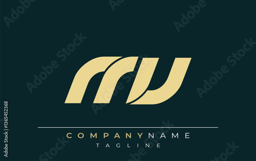 MV Sleek Geometric Logo Design. Neutral colors and minimalist style create a professional and contemporary impression, suitable for branding and corporate identity.