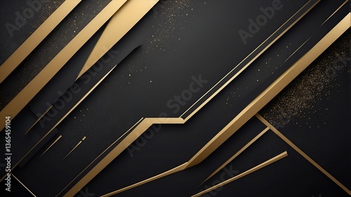 modern abstract black dop and golden color background
