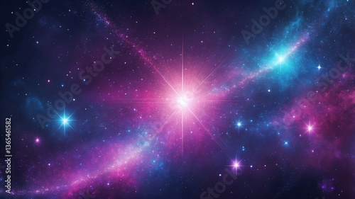 cosmic-inspired blurred background with deep purples, blues, and pinks