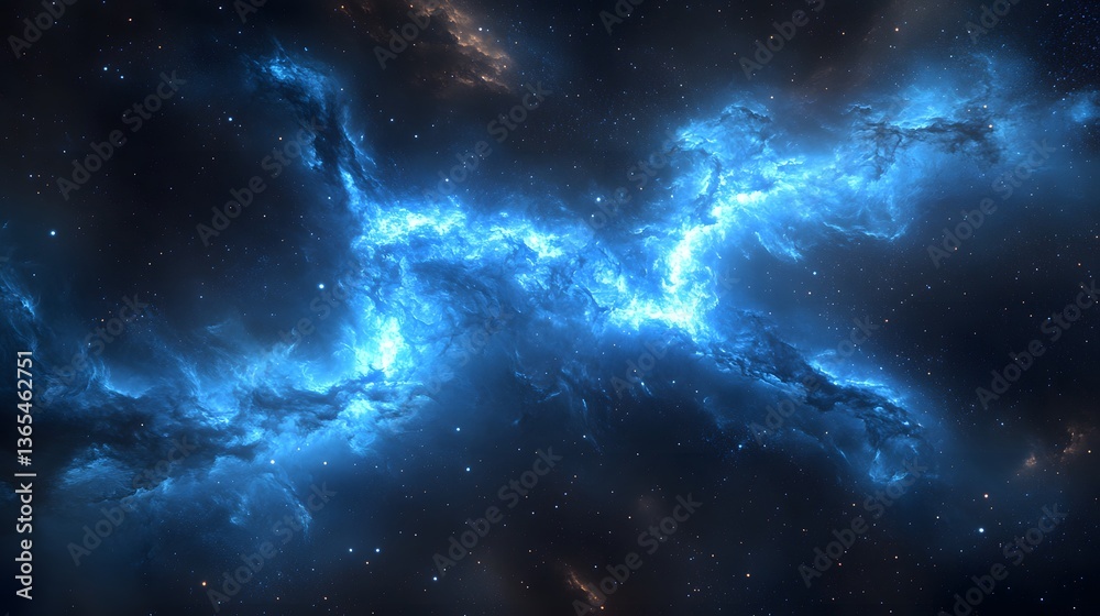 Obraz premium Nebula with blue nebula creating a dreamlike cosmic landscape filled with timeless celestial wonders in space