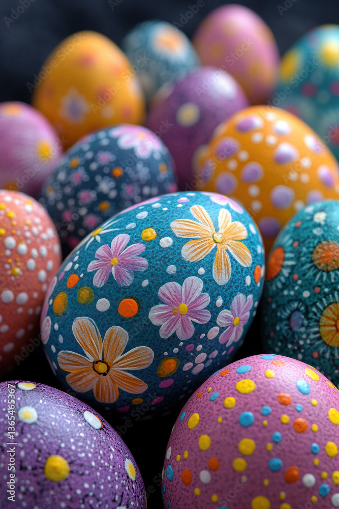 Artistic painted Easter egg collection, Colorful, hand-painted decorative eggs with floral patterns, perfect for celebrating Easter and spring festivities. Artistic painted Easter egg collection, Colorful, hand-painted decorative eggs with floral patterns, perfect for celebrating Easter and spring festivities.