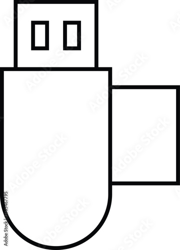 USB with micro sd card reader. Vector illustration