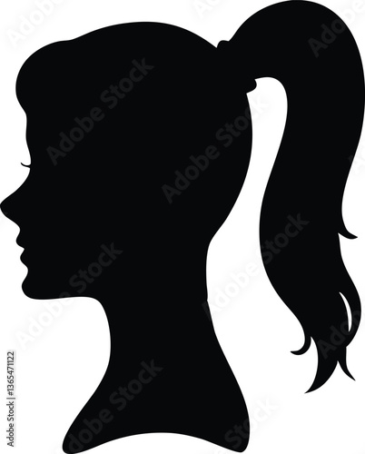 Female Silhouette Hairstyle – Women Head Profile and Hair Design
