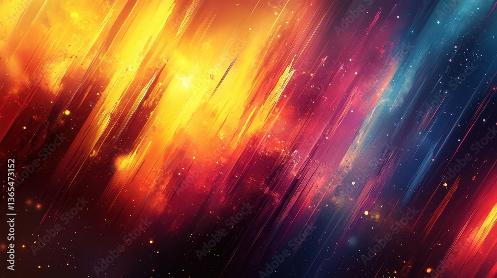 Obraz premium Abstract cosmic nebula; fiery streaks, dark space background; vibrant design for websites