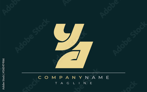 YA Sleek Geometric Logo Design. Neutral colors and minimalist style create a professional and contemporary impression, suitable for branding and corporate identity.