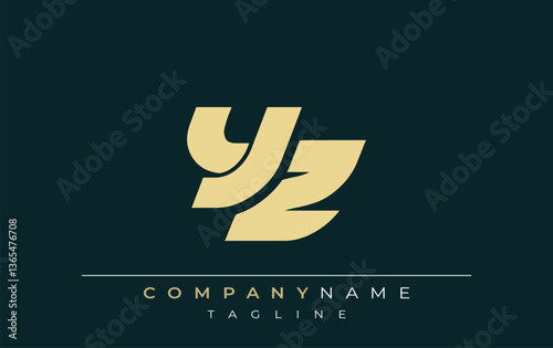 YZ Sleek Geometric Logo Design. Neutral colors and minimalist style create a professional and contemporary impression, suitable for branding and corporate identity.