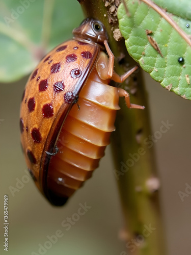 An Arhopala wildei butterfly pupa about to eclose.; Queensland, Australia.