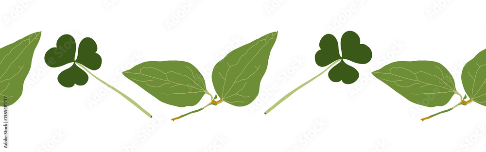 Obraz premium Leaves border on a white background. Hand-drawn illustration. Perfect for spring and summer.