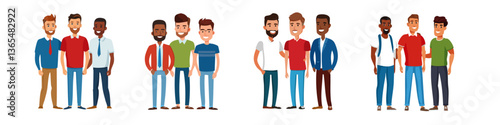 Obraz na płótnie panorama set of colored mens vector icon design w salonie