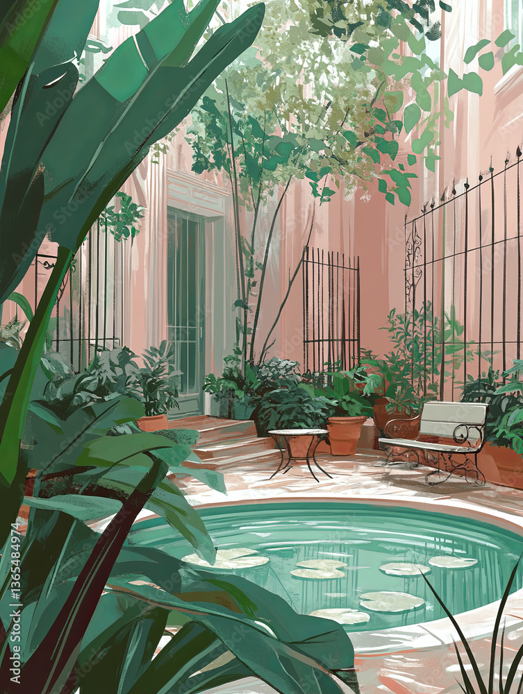 Obraz premium backyard patio