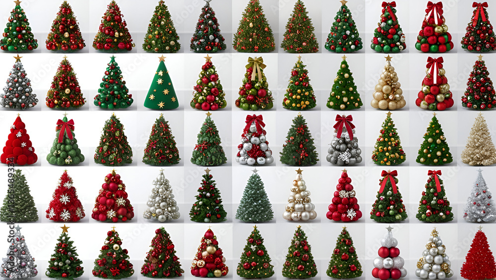 a beautiful grid layout featuring various Christmas trees decorated with ornaments and stars, capturing the magic of the holiday season. a beautiful grid layout featuring various Christmas trees decorated with ornaments and stars, capturing the magic of the holiday season.