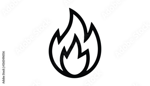 Flame Icon Fire Symbol Illustration.