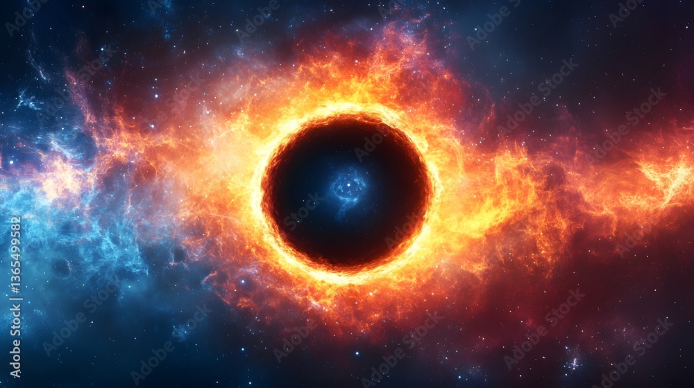 Enigmatic black hole surrounded by a colorful nebula in the heart of the cosmic expanse captured in vivid detail Enigmatic black hole surrounded by a colorful nebula in the heart of the cosmic expanse captured in vivid detail
