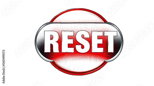 Graphic of the word reset in a stylized button
