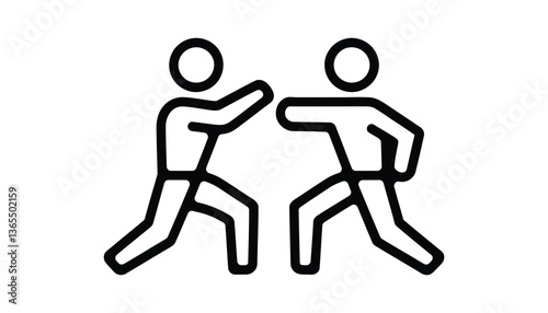 Karate Martial Arts Sparring Illustration Vector.