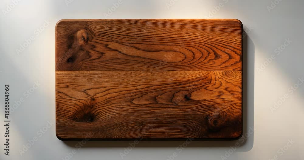 Brown orange texture of stained oak wood cutting board featuring grain against a white background, a section of a hardwood panel. Room for text. Rustic wooden surface countertop.