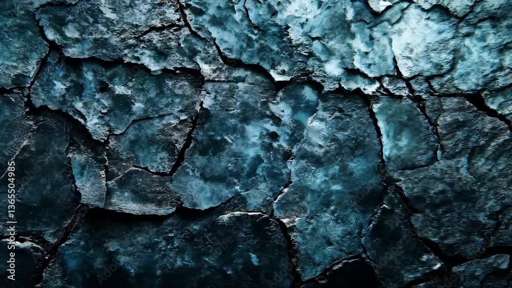 Dark Cracked Rock Texture Animation - Abstract Blue Background Video Dark Cracked Rock Texture Animation - Abstract Blue Background Video