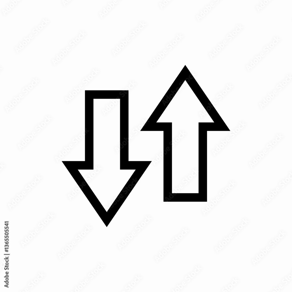 Double arrow exchange icon vector sign Double arrow exchange icon vector sign