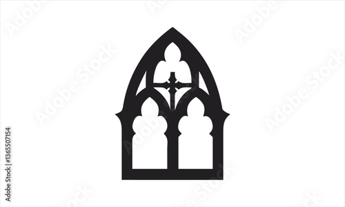 Gothic Arch Window Silhouette Design