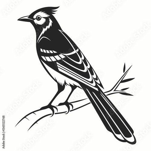 blue jay black silhouette vector photo