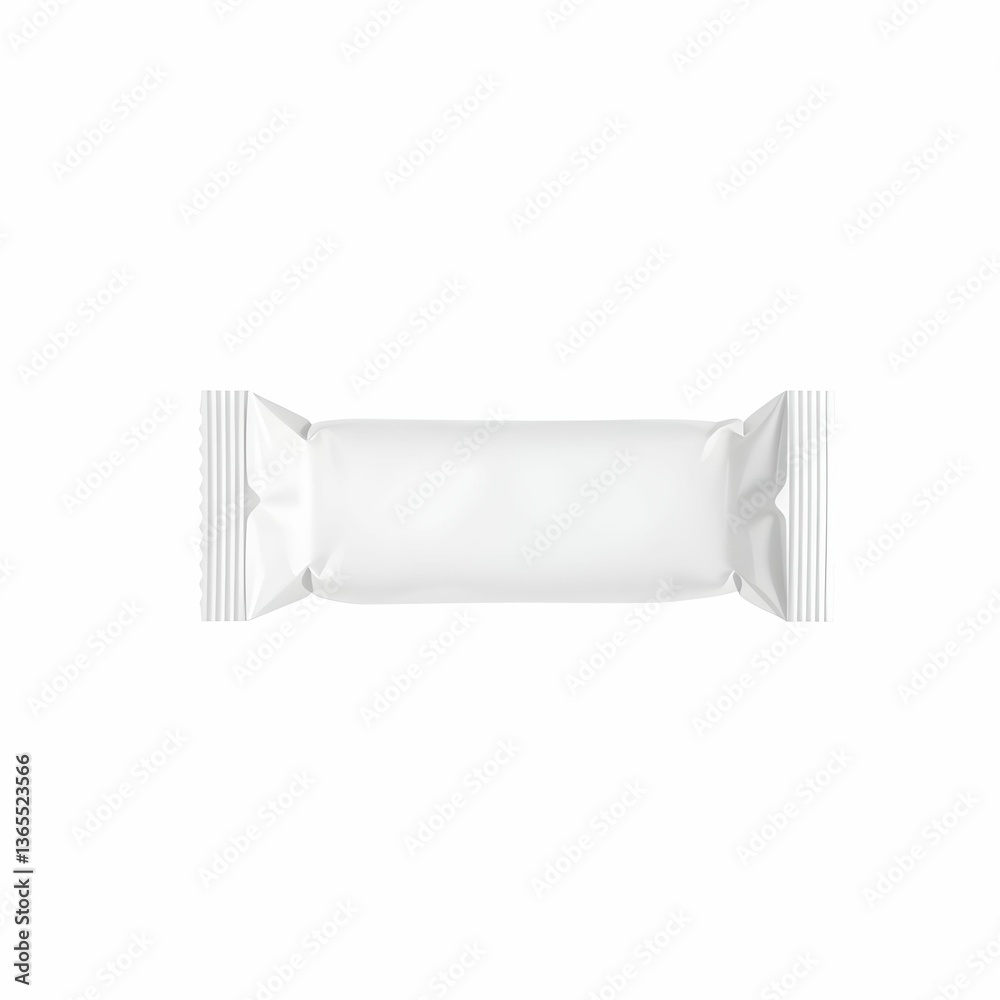 White rectangular package, minimalist design, crisp edges, sealed wrapper, snack bar mockup, white background White rectangular package, minimalist design, crisp edges, sealed wrapper, snack bar mockup, white background