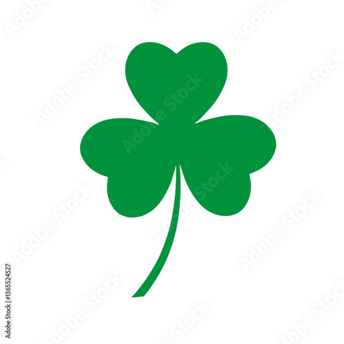 Cuadro en lienzo Green shamrock or clover Isolated on transparent background, png image, for st P